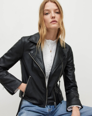 Allsaints Dalby Faux Biker Jacket Black | U.K.WL073X-5