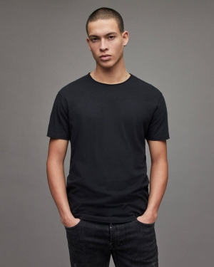 Allsaints Figure Crew T-Shirt Jet Black | U.K.MD008G-451