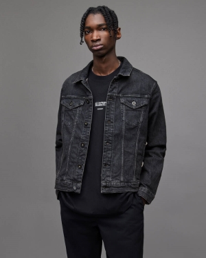 Allsaints Sheba Denim Jacket Washed Black | U.K.MA012X-162