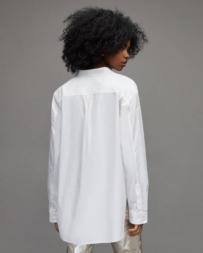 Allsaints Avril Oversized Shirt White | U.K.WH001Y-10