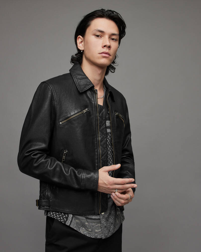 Allsaints Verdi Leather Jacket Black | U.K.ML049X-5