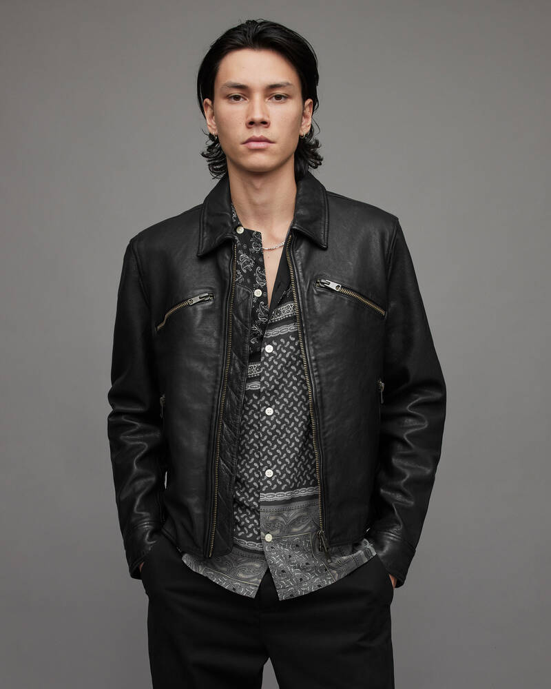 Allsaints Verdi Leather Jacket Black | U.K.ML049X-5